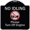 Signmission Designer Series-No Idling Please Turn Off Engine With Graphic, 18" x 18", BS-1818-9829 A-DES-BS-1818-9829